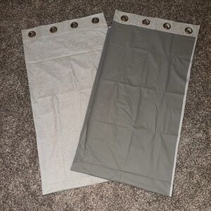 Gray Blackout Linen Curtain Panel Set with Grommets